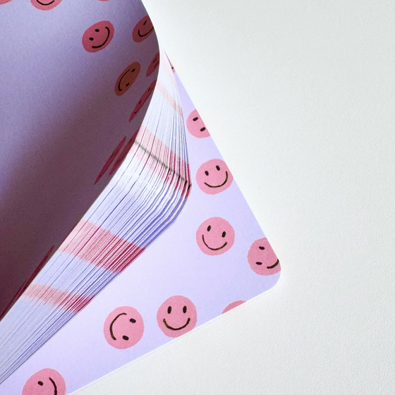 jakob & sohn Notizblock - Smileys - koralle - 15x15 cm