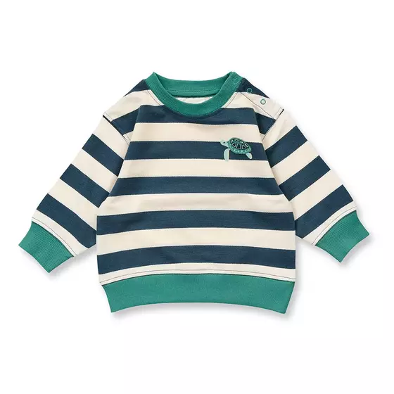 Sense Organics Sweatshirt Siam Deep Petrol Stripes