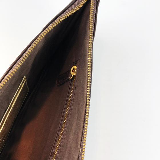 goldmarie Tasche WELLENMUSTER Vintage Leder - dunkelbraun-beige-creme