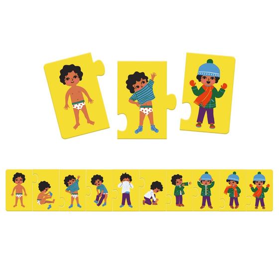 Puzzle "Ich ziehe mich an", Reihenpuzzle