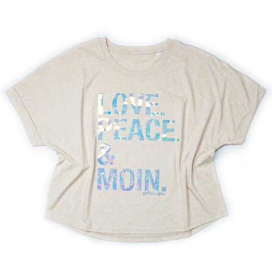 goldmarie LOVE PEACE MOIN T-Shirt Uschi - beige-holographic mit Glanz