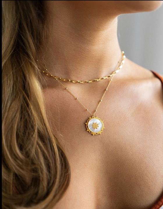 Sonnenmandala Kette Gold