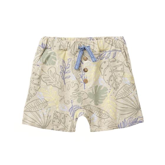 People wear Organic Shorts Khaki Bedruckt Tropische Blätter