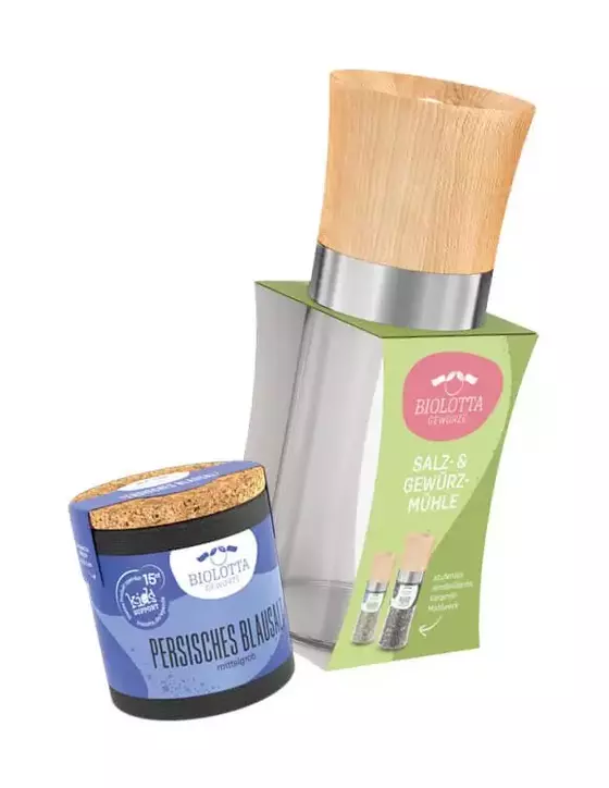 BioLotta Gewürzmühle zum befüllen mit Persischem Blausalz     