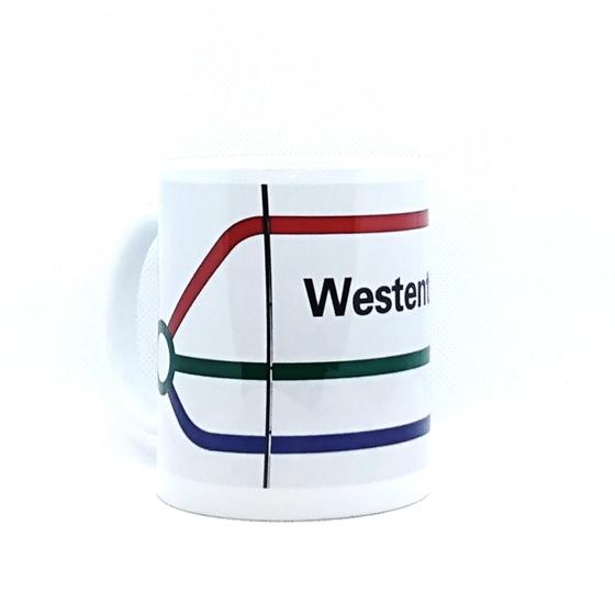 U-Bahn Kaffeebecher Kaffeetasse U-Bahnhof Westentor Stadtbahn Dortmund Linie U43 von tom bäcker Geschenkidee Kunst Kultur Wallring, Fussgängerzone, Novum Hotel, Rheinische Straße, Westenhellweg