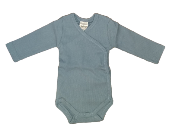 Wickelbody, Rippenstrick, Biobaumwolle, bleu