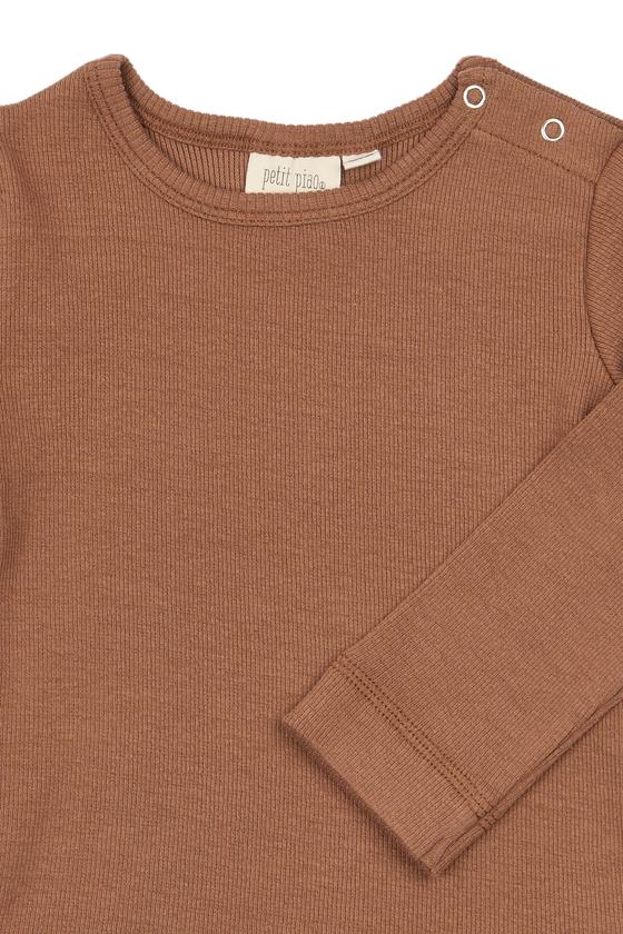 Petit Piao Langarm Shirt Stone Rawhide