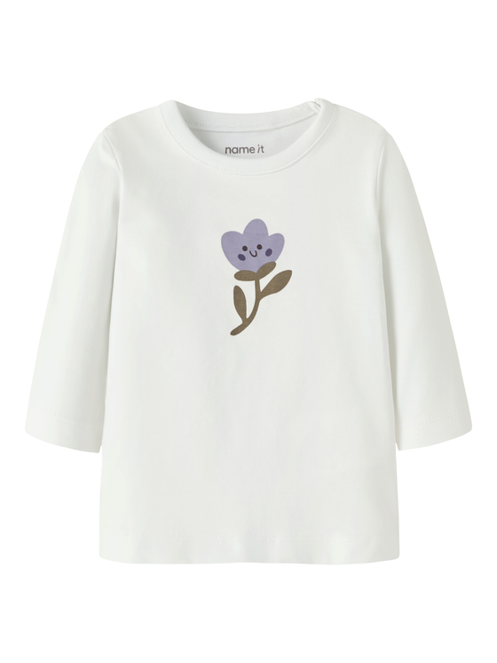 Name It Langarmshirt Flower Cloud Dancer