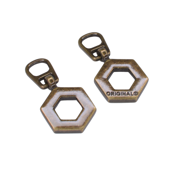 Snap on zipper hexagon