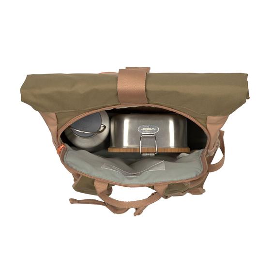 Lässig Kindergartenrucksack - Rolltop - Natur Braun
