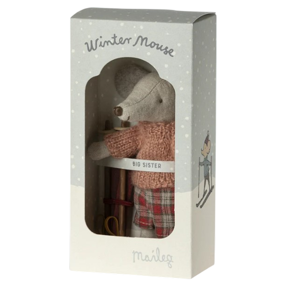 Maileg Wintermaus mit Ski Große Schwester