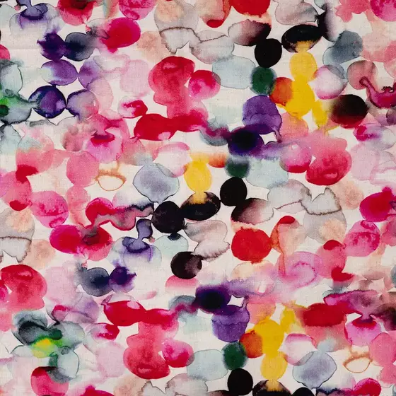 Viskose Leinen bunte Dots