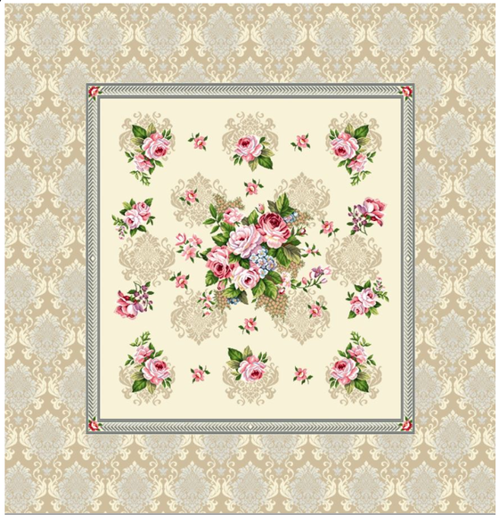Tischwäsche | Tischdecke Gobelin Rosen - Creme