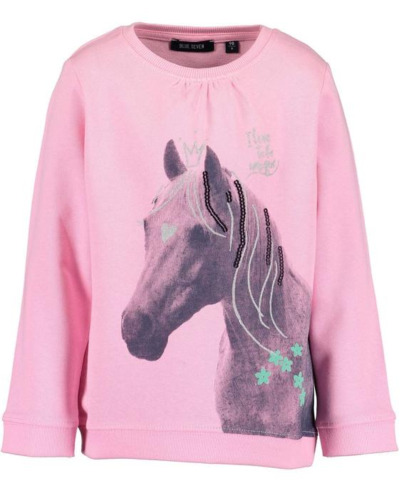 Sweatshirt "Pferd", reine Baumwolle, azalee