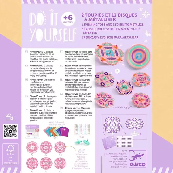 Djeco DIY Kreisel Flower Power