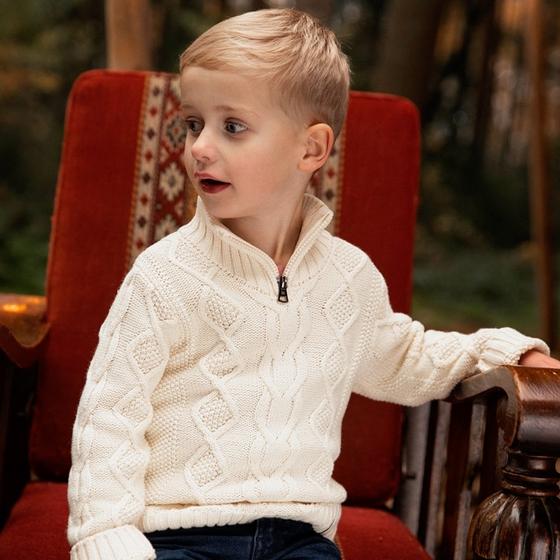 Strickpullover, reine Baumwolle, offwhite