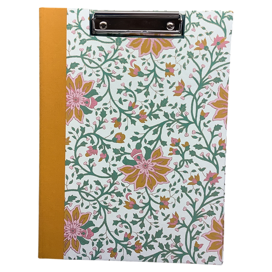 Klemmbrett - Floral, Indisches Baumwollpapier