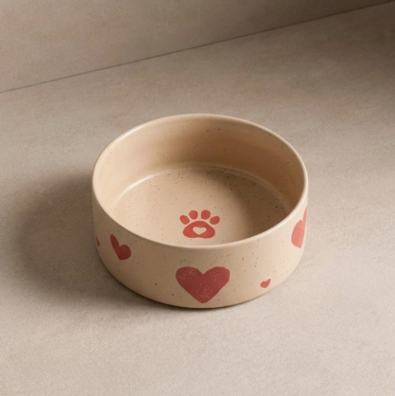 Tierbedarf | 2er Set Cozy Hearts Futternapf – 14 cm 