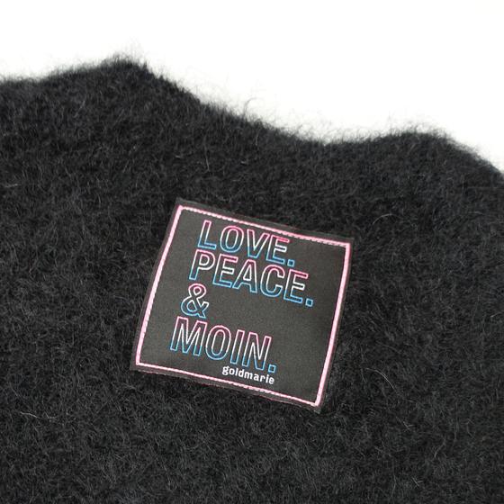 goldmarie Pullunder LOVE PEACE MOIN Neonschrift Label - schwarz