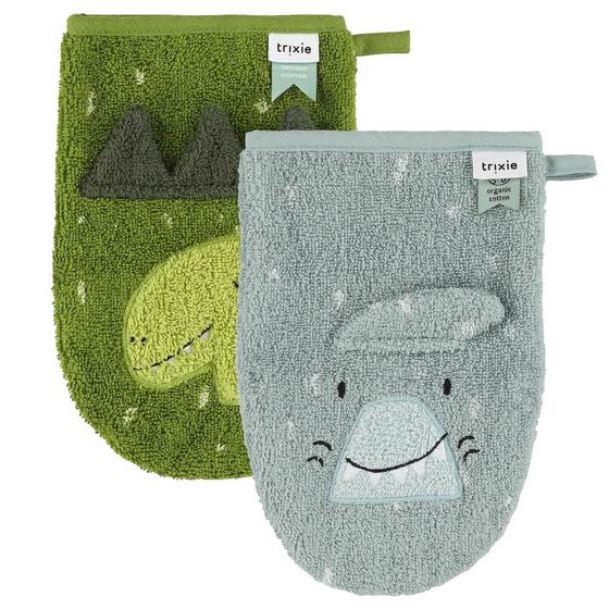 Trixie Waschhandschuh 2 Stk. Mr. Shark Mr. Dino