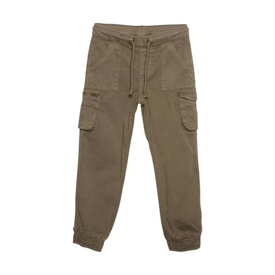 Twill-Hose mit Gummibündchen, khaki