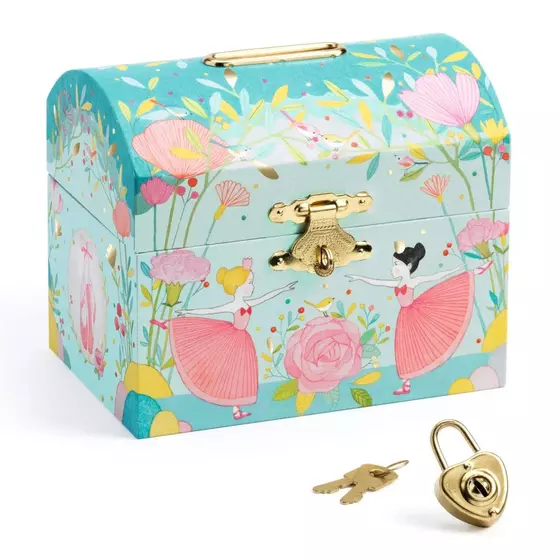 Spardose "Ballerina", Holz, mit zwei Schlüsseln