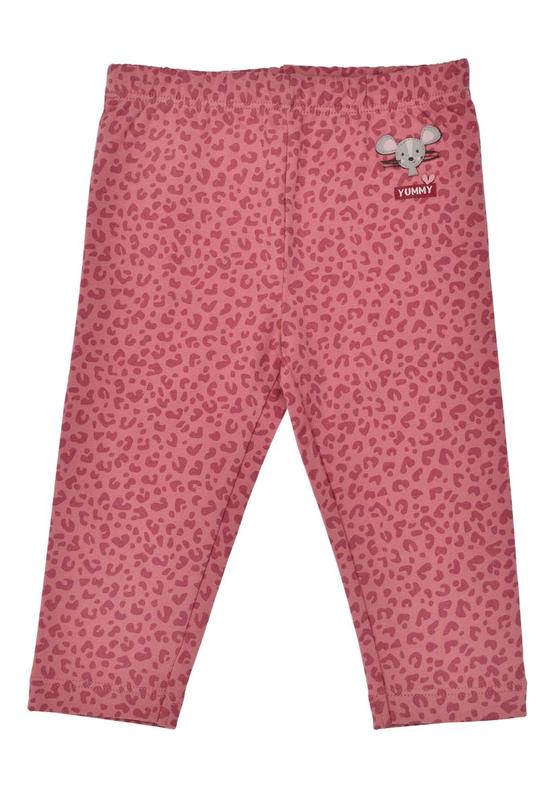 Leggings "Leo-Allover", leicht angeraut, Baumwolle, berry