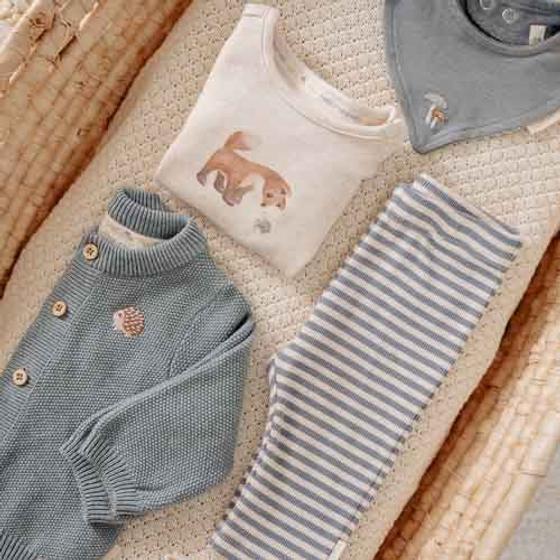 Little Dutch Strickjacke Forest Friends Blau