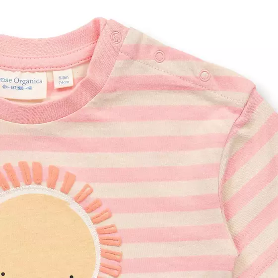 Sense Organics T-Shirt Sophie Sun Pastel Pink Stripes