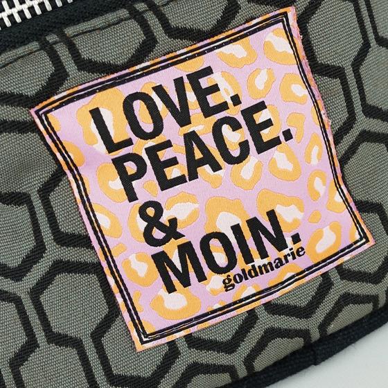 goldmarie Gürteltasche LOVE PEACE MOIN Leo Label -  grau-schwarz