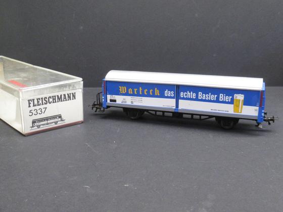 Fleischmann 5337 Güterwagen Gedeckter Schiebewandwagen Warteck Bier SBB Spur H0 OVP