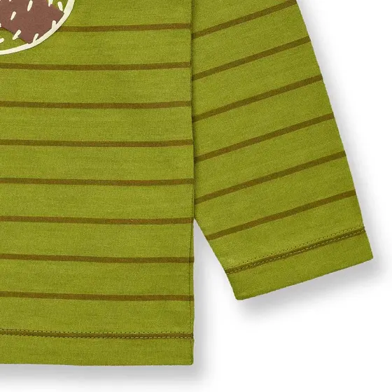 Sense Organics Langarmshirt Luke Farngrün Olive Geringelt 
