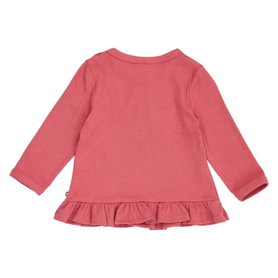Müsli By Green Cotton Langarmshirt Cozy Me Rib Frill Babyoberteil Baroque Rose