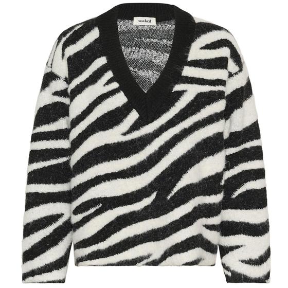 SOAKED Pullover Animal Muster SLSorea 30408777 - schwarz-weiß