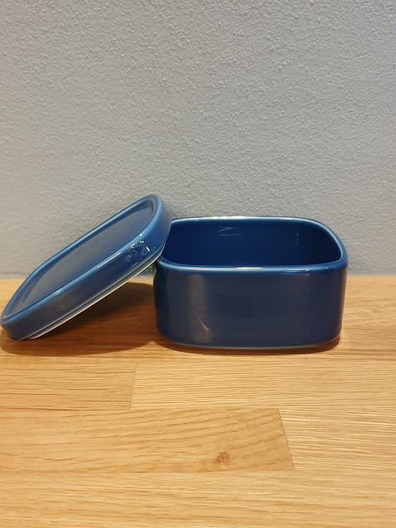 Butterdose / Container `Conte` Blau Quadrat 