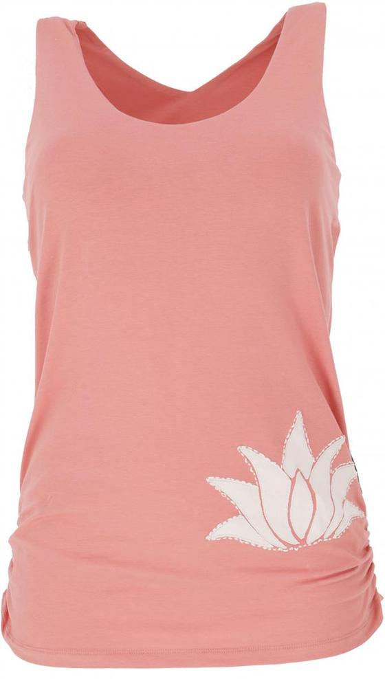 Yoga-Top aus Bio-Baumwolle Lotus - apricot