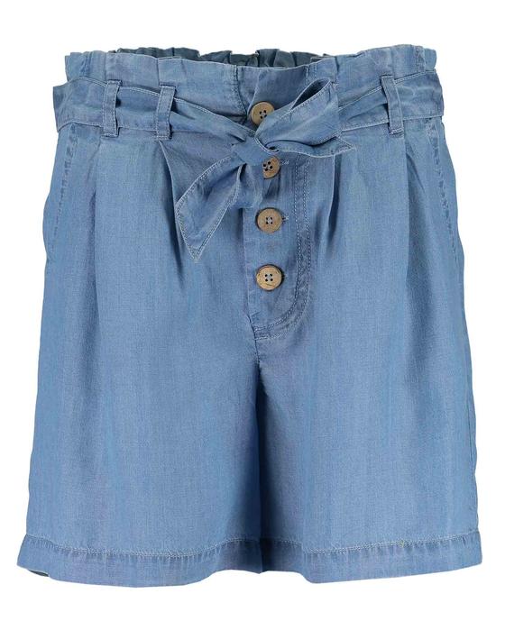 Fließende Shorts mit Bindegürtel, hellblau