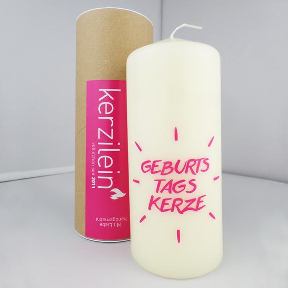 Kerzilein Geburtstagskerze creme-pink
