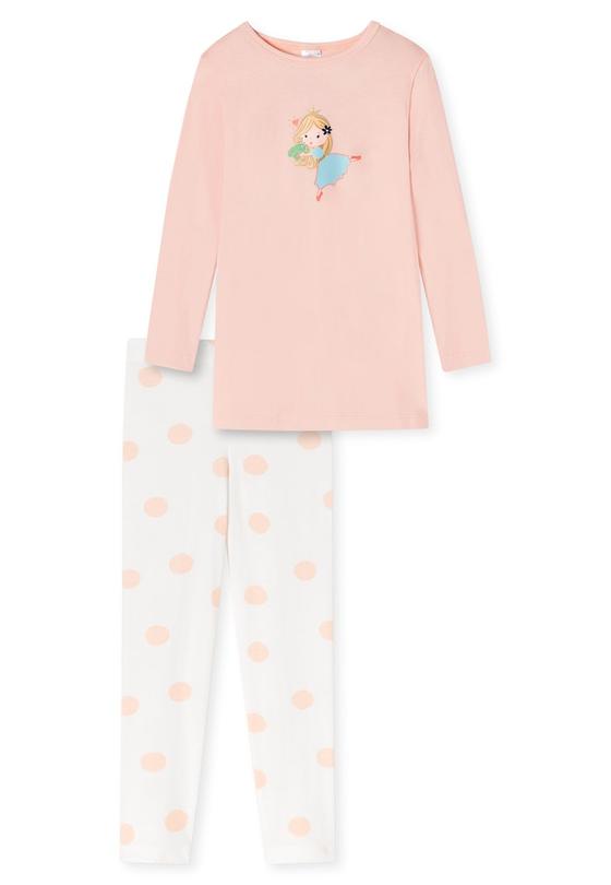 Schlafanzug "Prinzessin und Frosch", Biobaumwolle, rosa