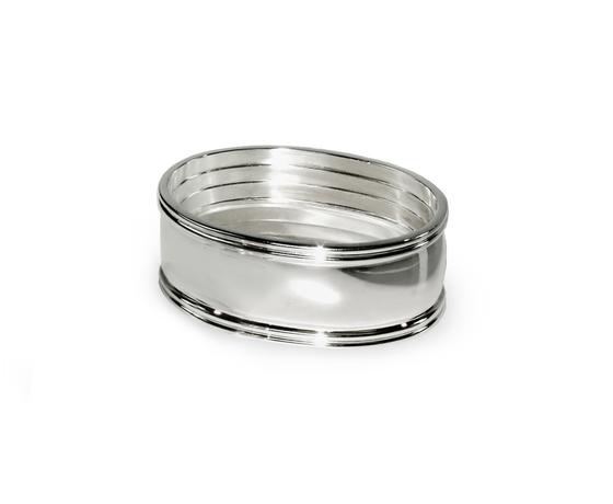 Tischschmuck | 4er Set Serviettenring / Serviettenhalter Faden - silber 