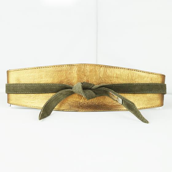 goldmarie Wickelgürtel - Painted Edition - Leder - vintage kupfer-metallic-dunkelgrün