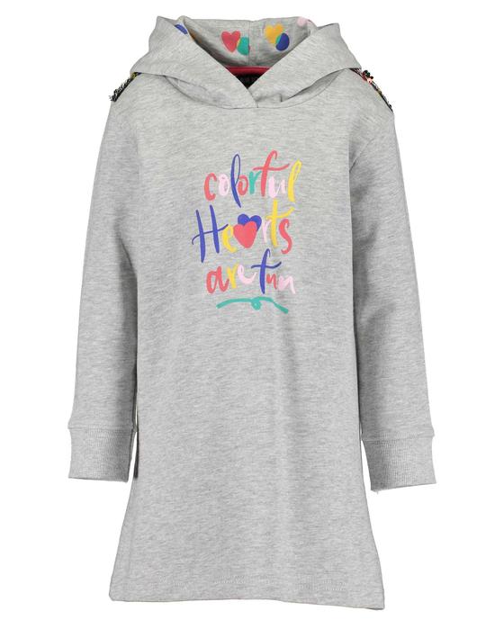 Sweatkleid mit Kapuze, Baumwolle, grau
