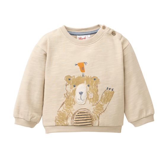 People wear Organic Sweat Pullover Hello Bear Dunkelsand