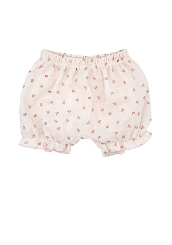 Kurze Musselin-Hose, Biobaumwolle, GOTS-zertifiziert, Blümchen