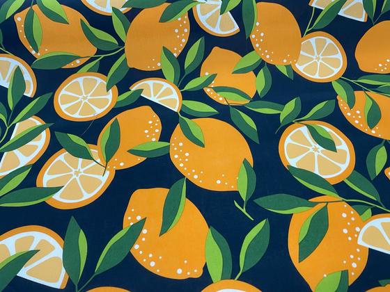 Beschichtete Baumwolle Zitronen orange