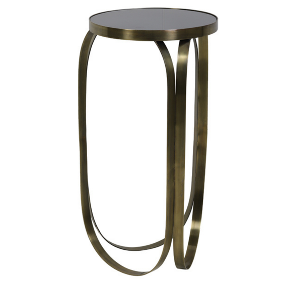 Tisch | Beistelltisch BUBISA medium - Glas schwarz/antik bronze