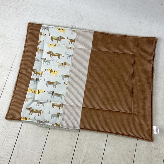 Kuscheldecke Funny Dogs cognac 50 x 70 cm