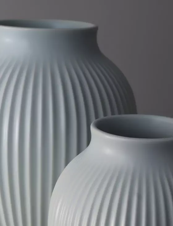 Vase Ripple Mat Ice Blue von Knabstrup