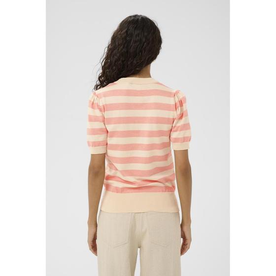 SAINT TROPEZ MilaSZ SS Striped Pullover 30513931 - beige-peach