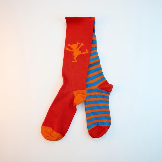 Strumpfhose "Pippi Langstrumpf", rot/orange